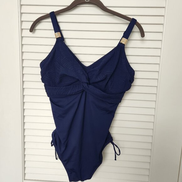 Fantasie Blue Twist Front Underwire Swimsuit - Size 34DDD - Picture 1 of 9